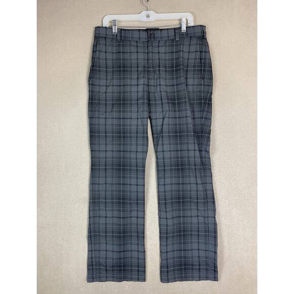Nike Golf Pants Mens 32x32 Gray Plaid Tour Performance Dri Fit Straight Leg Pant - Picture 1 of 13